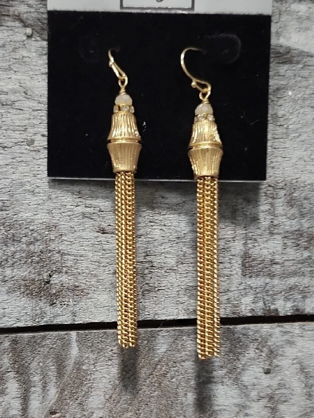 Gold Tassel Drop Earrings -